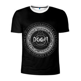 Мужская футболка 3D спортивная с принтом DoomRing в Курске, 100% полиэстер с улучшенными характеристиками | приталенный силуэт, круглая горловина, широкие плечи, сужается к линии бедра | doom | doom 3 | дум | игра