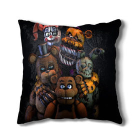 Подушка 3D с принтом Five Nights at Freddy`s в Курске, наволочка – 100% полиэстер, наполнитель – холлофайбер (легкий наполнитель, не вызывает аллергию). | состоит из подушки и наволочки. Наволочка на молнии, легко снимается для стирки | five nights at freddy s | game | horror | игры | механические куклы | ночь | охранник | пять ночей у фредди | светящиеся глаза | ужас