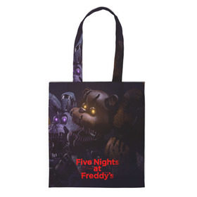 Сумка 3D повседневная с принтом Five Nights at Freddy`s в Курске, 100% полиэстер | Плотность: 200 г/м2; Размер: 34×35 см; Высота лямок: 30 см | five nights at freddy s | game | horror | игры | механические куклы | ночь | охранник | пять ночей у фредди | светящиеся глаза | ужас