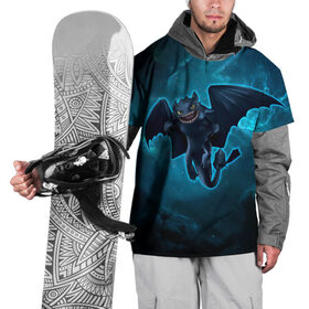 Накидка на куртку 3D с принтом Night Fury в Курске, 100% полиэстер |  | how to train your dragon | night fury | беззубик | дракон | как приручить дракона | ночная фурия