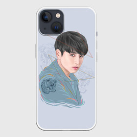 Чехол для iPhone 13 с принтом Jeon Jungkook в Курске,  |  | Тематика изображения на принте: bts | gucci | jeon jungkook | k pop | korean pop | music | бтс | гуси | гучи | гуччи | кей поп | коллаб | чон чонгук