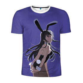 Мужская футболка 3D спортивная с принтом Senpai в Курске, 100% полиэстер с улучшенными характеристиками | приталенный силуэт, круглая горловина, широкие плечи, сужается к линии бедра | anime | rascal does not dream of bunny girl senpai | seishun buta yarou wa bunny girl senpai | аниме | сакурадзима май | сакута | этот глупый свин не понимает мечту девочки зайки