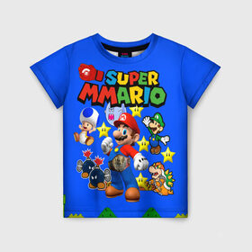 Детская футболка 3D с принтом Mario MMA в Курске, 100% гипоаллергенный полиэфир | прямой крой, круглый вырез горловины, длина до линии бедер, чуть спущенное плечо, ткань немного тянется | Тематика изображения на принте: bad boy | mma | драка | марио | мма