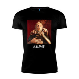 Мужская футболка премиум с принтом FACE SLIME в Курске, 92% хлопок, 8% лайкра | приталенный силуэт, круглый вырез ворота, длина до линии бедра, короткий рукав | 