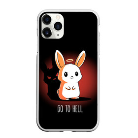 Чехол для iPhone 11 Pro матовый с принтом Go to hell в Курске, Силикон |  | ад | ангел | дьявол | зайчик | заяц | нимб | рожки | тень | ушки