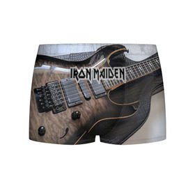 Мужские трусы 3D с принтом Iron Maiden в Курске, 50% хлопок, 50% полиэстер | классическая посадка, на поясе мягкая тканевая резинка | бас | британия | брюс дикинсон | гитара | группа | дева | железная | метал | нико макбрэйн | рок | стив харрис | хеви | яник герс