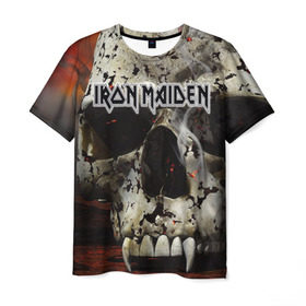 Мужская футболка 3D с принтом Iron Maiden в Курске, 100% полиэфир | прямой крой, круглый вырез горловины, длина до линии бедер | Тематика изображения на принте: бас | британия | брюс дикинсон | гитара | группа | дева | железная | метал | нико макбрэйн | рок | стив харрис | хеви | яник герс