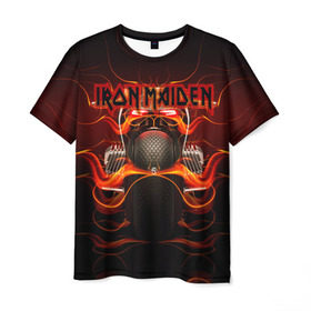 Мужская футболка 3D с принтом Iron Maiden в Курске, 100% полиэфир | прямой крой, круглый вырез горловины, длина до линии бедер | бас | британия | брюс дикинсон | гитара | группа | дева | железная | метал | нико макбрэйн | рок | стив харрис | хеви | яник герс