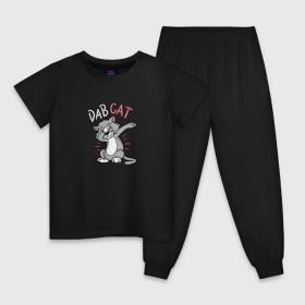 Детская пижама хлопок с принтом Dab Cat в Курске, 100% хлопок |  брюки и футболка прямого кроя, без карманов, на брюках мягкая резинка на поясе и по низу штанин
 | Тематика изображения на принте: 