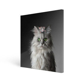 Холст квадратный с принтом Кот и мышка в Курске, 100% ПВХ |  | Тематика изображения на принте: животные | кот | котенок | кошка | крыса | мышка | мышь | перс | персидский кот | серый