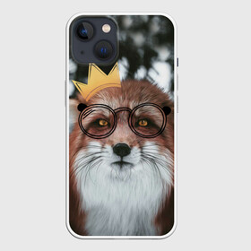 Чехол для iPhone 13 с принтом Лиса в Курске,  |  | голова | животные | корона | лиса | лиса в  очках | лиса в короне | лисичка | лицо | мордочка | очки | прикол | природа | рыжая | смешные животные | юмор