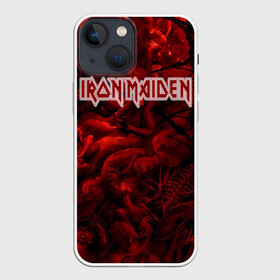 Чехол для iPhone 13 mini с принтом Iron Maiden в Курске,  |  | бас | британия | брюс дикинсон | гитара | группа | дева | железная | метал | нико макбрэйн | рок | стив харрис | хеви | яник герс
