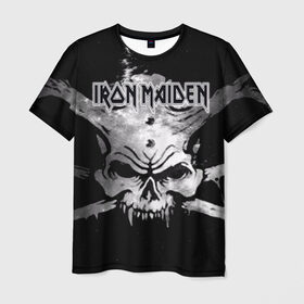 Мужская футболка 3D с принтом Iron Maiden в Курске, 100% полиэфир | прямой крой, круглый вырез горловины, длина до линии бедер | бас | британия | брюс дикинсон | гитара | группа | дева | железная | метал | нико макбрэйн | рок | стив харрис | хеви | яник герс