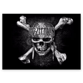 Поздравительная открытка с принтом Led Zeppelin в Курске, 100% бумага | плотность бумаги 280 г/м2, матовая, на обратной стороне линовка и место для марки
 | блюз рок | британская | группа | джимми пейдж | джон пол джонс | роберт плант | рок | фолк рок | хард рок | хеви метал