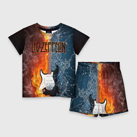 Детский костюм с шортами 3D с принтом Led Zeppelin в Курске,  |  | блюз рок | британская | группа | джимми пейдж | джон пол джонс | роберт плант | рок | фолк рок | хард рок | хеви метал