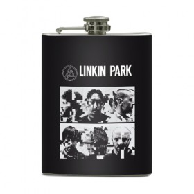 Фляга с принтом Linkin Park в Курске, металлический корпус | емкость 0,22 л, размер 125 х 94 мм. Виниловая наклейка запечатывается полностью | 