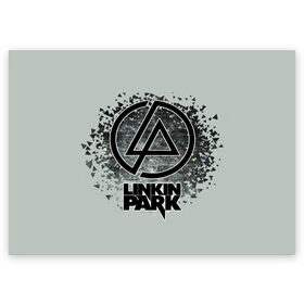 Поздравительная открытка с принтом Linkin Park в Курске, 100% бумага | плотность бумаги 280 г/м2, матовая, на обратной стороне линовка и место для марки
 | Тематика изображения на принте: американская | группа | линкин | майк шинода | метал | музыка | ню | парк | поп | рок | рэп | феникс фаррелл | честер беннингтон | электроник