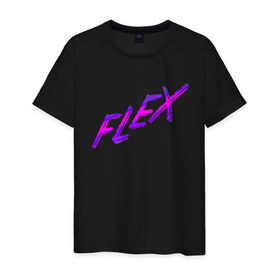 Мужская футболка хлопок с принтом Flex в Курске, 100% хлопок | прямой крой, круглый вырез горловины, длина до линии бедер, слегка спущенное плечо. | мода | новый дизайнер | прикольная надпись | прикольный текст | тренды | яркая футболка