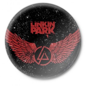 Значок с принтом Linkin Park в Курске,  металл | круглая форма, металлическая застежка в виде булавки | американская | группа | линкин | майк шинода | метал | музыка | ню | парк | поп | рок | рэп | феникс фаррелл | честер беннингтон | электроник