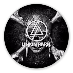 Коврик для мышки круглый с принтом Linkin Park  в Курске, резина и полиэстер | круглая форма, изображение наносится на всю лицевую часть | Тематика изображения на принте: американская | группа | линкин | майк шинода | метал | музыка | ню | парк | поп | рок | рэп | феникс фаррелл | честер беннингтон | электроник