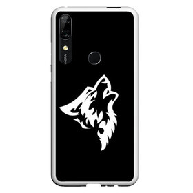 Чехол для Honor P Smart Z с принтом Animal Wolf Black в Курске, Силикон | Область печати: задняя сторона чехла, без боковых панелей | animal | black | wolf | волк | черный