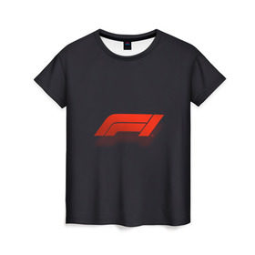 Женская футболка 3D с принтом Formula 1 Logo в Курске, 100% полиэфир ( синтетическое хлопкоподобное полотно) | прямой крой, круглый вырез горловины, длина до линии бедер | formula | лого | формула
