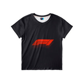 Детская футболка 3D с принтом Formula 1 Logo в Курске, 100% гипоаллергенный полиэфир | прямой крой, круглый вырез горловины, длина до линии бедер, чуть спущенное плечо, ткань немного тянется | formula | лого | формула