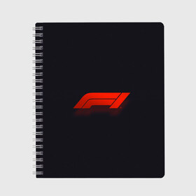 Тетрадь с принтом Formula 1 Logo в Курске, 100% бумага | 48 листов, плотность листов — 60 г/м2, плотность картонной обложки — 250 г/м2. Листы скреплены сбоку удобной пружинной спиралью. Уголки страниц и обложки скругленные. Цвет линий — светло-серый
 | formula | лого | формула
