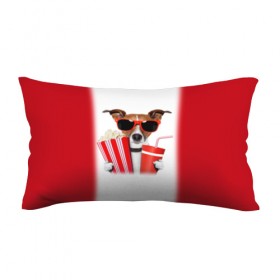 Подушка 3D антистресс с принтом собака-киноман в Курске, наволочка — 100% полиэстер, наполнитель — вспененный полистирол | состоит из подушки и наволочки на молнии | кино | отдых | очки | попкорн | собака | телефон | терьер