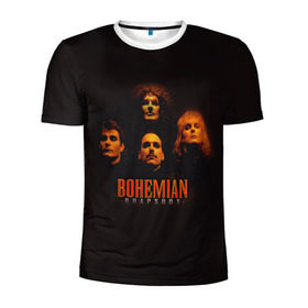 Мужская футболка 3D спортивная с принтом Queen Bohemian Rhapsody в Курске, 100% полиэстер с улучшенными характеристиками | приталенный силуэт, круглая горловина, широкие плечи, сужается к линии бедра | queen | брайан мэи | британская | группа | джон дикон | королева | роджер тейлор | рок | фредди меркьюри