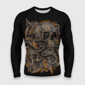 Мужской рашгард 3D с принтом Черепа в Курске,  |  | dead | demon | devil | executioner | punisher | rap | rock | satan | skull | swag | каратель | палач | скелет | череп