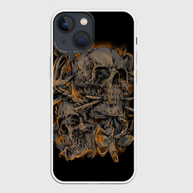 Чехол для iPhone 13 mini с принтом Черепа в Курске,  |  | dead | demon | devil | executioner | punisher | rap | rock | satan | skull | swag | каратель | палач | скелет | череп