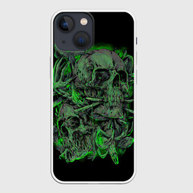 Чехол для iPhone 13 mini с принтом Черепа в Курске,  |  | dead | demon | devil | executioner | punisher | rap | rock | satan | skull | swag | каратель | палач | скелет | череп