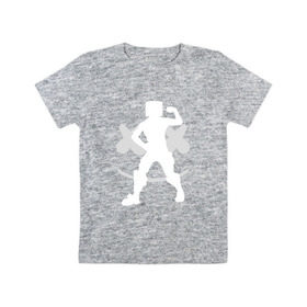 Детская футболка хлопок с принтом FORTNITE x MARSHMELLO в Курске, 100% хлопок | круглый вырез горловины, полуприлегающий силуэт, длина до линии бедер | Тематика изображения на принте: 
