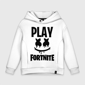 Детское худи Oversize хлопок с принтом FORTNITE x MARSHMELLO в Курске, френч-терри — 70% хлопок, 30% полиэстер. Мягкий теплый начес внутри —100% хлопок | боковые карманы, эластичные манжеты и нижняя кромка, капюшон на магнитной кнопке | 2019 | armor | armour | cybersport | esport | fortnite | game | llama | logo | броня | игра | киберспорт | лама | фиолетовый | фирменные цвета | фортнайт