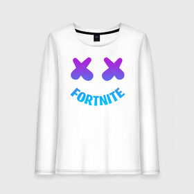 Женский лонгслив хлопок с принтом FORTNITE MARSHMELLO в Курске, 100% хлопок |  | fnchap2 | fortnite | fortnite 2 | fortnite x | marshmello | ninja | ninja hyper streamer | ninja streamer | streamer | tyler blevins | маршмелло | ниндзя | фортнайт | фортнайт 2 | фортнайт глава 2