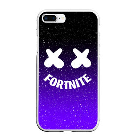 Чехол для iPhone 7Plus/8 Plus матовый с принтом FORTNITE x MARSHMELLO в Курске, Силикон | Область печати: задняя сторона чехла, без боковых панелей | 2019 | armor | armour | cybersport | esport | fortnite | game | llama | logo | броня | игра | киберспорт | лама | фиолетовый | фирменные цвета | фортнайт