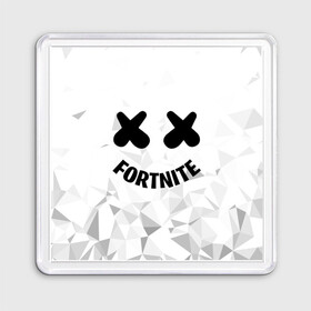 Магнит 55*55 с принтом FORTNITE x MARSHMELLO в Курске, Пластик | Размер: 65*65 мм; Размер печати: 55*55 мм | 2019 | armor | armour | cybersport | esport | fortnite | game | llama | logo | броня | игра | киберспорт | лама | фиолетовый | фирменные цвета | фортнайт