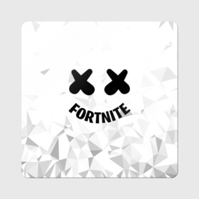 Магнит виниловый Квадрат с принтом FORTNITE x MARSHMELLO в Курске, полимерный материал с магнитным слоем | размер 9*9 см, закругленные углы | 2019 | armor | armour | cybersport | esport | fortnite | game | llama | logo | броня | игра | киберспорт | лама | фиолетовый | фирменные цвета | фортнайт