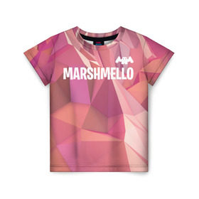 Детская футболка 3D с принтом Marshmello в Курске, 100% гипоаллергенный полиэфир | прямой крой, круглый вырез горловины, длина до линии бедер, чуть спущенное плечо, ткань немного тянется | chris comstock | electronic | joytime iii | marshmallow | marshmello | клубная | маршмелло | маршмеллоу | электронная музыка