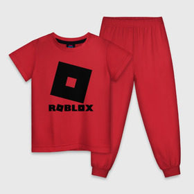 Детская пижама хлопок с принтом ROBLOX в Курске, 100% хлопок |  брюки и футболка прямого кроя, без карманов, на брюках мягкая резинка на поясе и по низу штанин
 | game | gamer | logo | minecraft | roblox | simulator | игра | конструктор | лого | симулятор | строительство | фигура