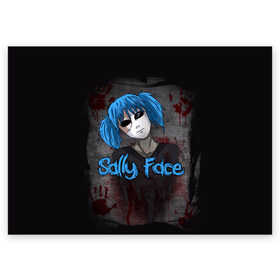 Поздравительная открытка с принтом Sally Face в Курске, 100% бумага | плотность бумаги 280 г/м2, матовая, на обратной стороне линовка и место для марки
 | sally face | загадка | лицо | протез | салли фейс | соседи | странные | тайна | ужас | фишер