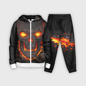 Детский костюм 3D с принтом Skull Lava в Курске,  |  | dead | demon | devil | executioner | metal | punisher | rap | rock | satan | skull | swag | каратель | метал | палач | рок | скелет | череп