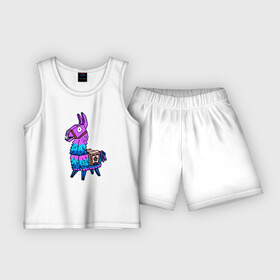 Детская пижама с шортами хлопок с принтом FORTNITE Lama в Курске,  |  | battle royale | fn | fortnite | fortnite dance | lama | батл рояль | лама | оляша | фортнайт