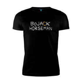 Мужская футболка премиум с принтом Конь БоДжек в Курске, 92% хлопок, 8% лайкра | приталенный силуэт, круглый вырез ворота, длина до линии бедра, короткий рукав | Тематика изображения на принте: bo jack | bojack | horse | horseman | man | бо джек | боджек | конь