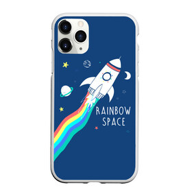 Чехол для iPhone 11 Pro матовый с принтом Rainbow space в Курске, Силикон |  | children | drawing | fire | flight | infinity | moon | planets | rainbow | rocket | space | stars | train | universe | wh | белый | бесконечность | вселенная | детский | звезды | космос | луна | надпись | огонь | планеты | полет | радуга | ракета | рисуно