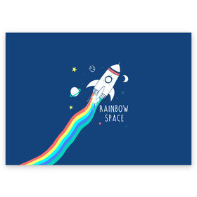 Поздравительная открытка с принтом Rainbow space в Курске, 100% бумага | плотность бумаги 280 г/м2, матовая, на обратной стороне линовка и место для марки
 | children | drawing | fire | flight | infinity | moon | planets | rainbow | rocket | space | stars | train | universe | wh | белый | бесконечность | вселенная | детский | звезды | космос | луна | надпись | огонь | планеты | полет | радуга | ракета | рисуно