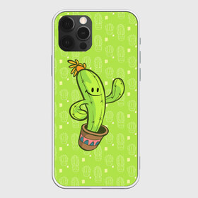 Чехол для iPhone 12 Pro Max с принтом Веселый кактус в Курске, Силикон |  | веселый кактус | зеленый | иголки | кактусы | колючий | летний | лето | настроение | прикольный | радостный | счастье | цветок | цветы | эмоции