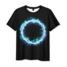 Мужская футболка 3D с принтом Portal в Курске, 100% полиэфир | прямой крой, круглый вырез горловины, длина до линии бедер | game | portal | portal 2 | дверь | игра | круг | оранжевый | портал | портал 2 | синий | спина | телепортация
