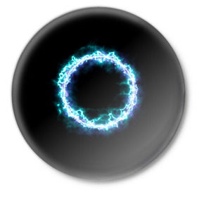 Значок с принтом Portal в Курске,  металл | круглая форма, металлическая застежка в виде булавки | game | portal | portal 2 | дверь | игра | круг | оранжевый | портал | портал 2 | синий | спина | телепортация